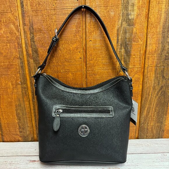 Giani Bernini Handbags - GIANI BERNINI Saffiano Faux Leather Medium Hobo Bag